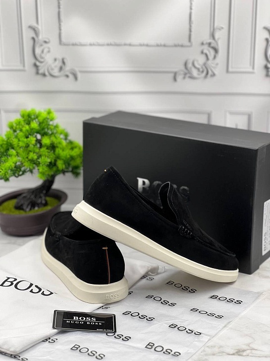 Мужские замшевые лоферы Hugo Boss Randy - Black