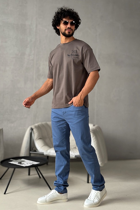 Мужская коричневая футболка Y-3 Yohji Yamamoto