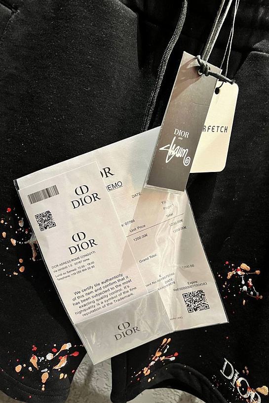 Чёрные шорты Dior Paint Splatter