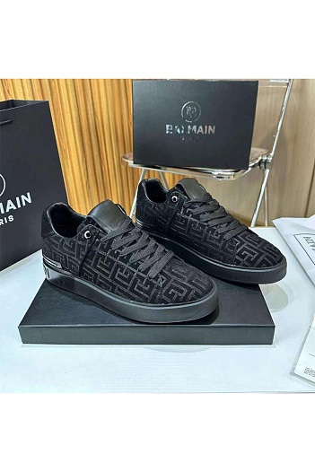 Мужские кроссовки Balmain Monogram B-Court - Black   