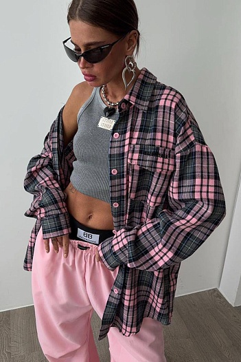 Женская розовая рубашка Balenciaga   