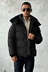 Чёрный пуховик Burberry London England logo-patch