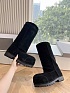 Женские ботинки Balenciaga Alaska Fur High Boot Premium  - Black