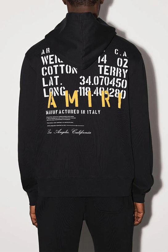 Худи чёрного цвета Amiri Military Specs Stencil