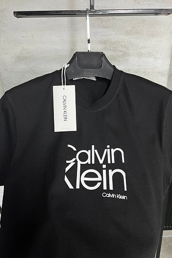 Мужская чёрная футболка Calvin Klein logo-print   