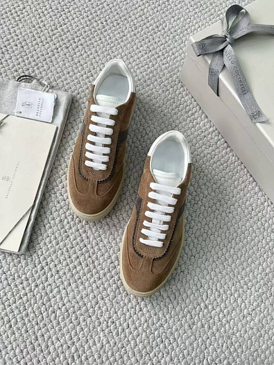 Женские замшевые кроссовки Brunello Cucinelli premium   