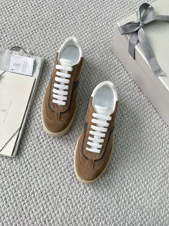 Женские замшевые кроссовки Brunello Cucinelli premium