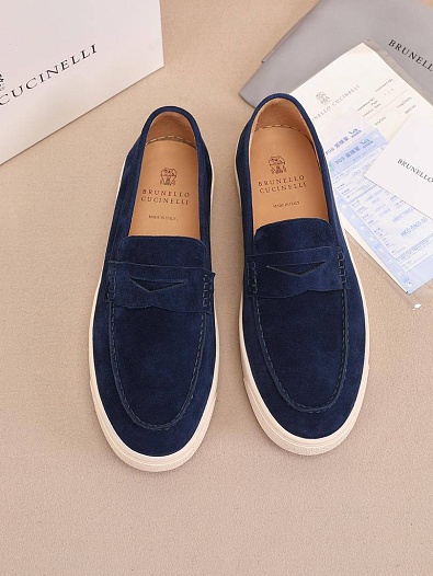 Мужские замшевые лоферы Brunello Cucinelli   