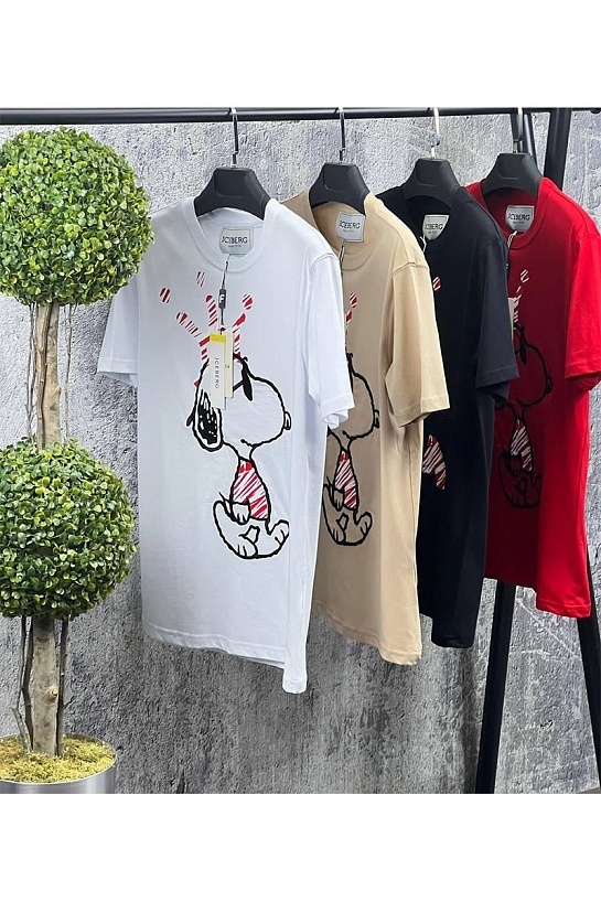 Мужская футболка Iceberg embroidered Snoopy - White