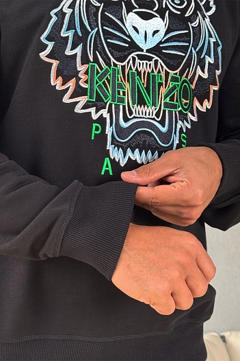 Свитшот чёрного цвета Kenzo Gradient Tiger   