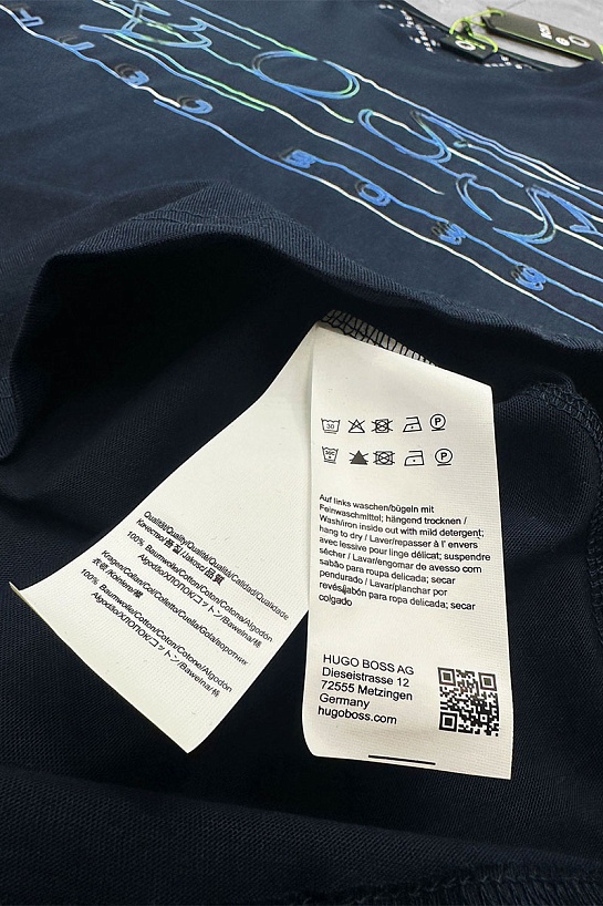 Футболка тёмно-синего цвета Hugo Boss logo-applique
