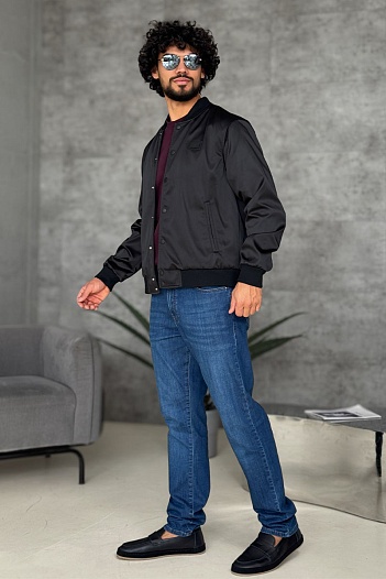 Мужской чёрный бомбер Dolce & Gabbana logo-plaque   