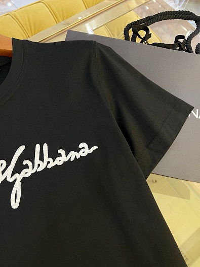 Мужская чёрная футболка Dolce & Gabbana Premium   