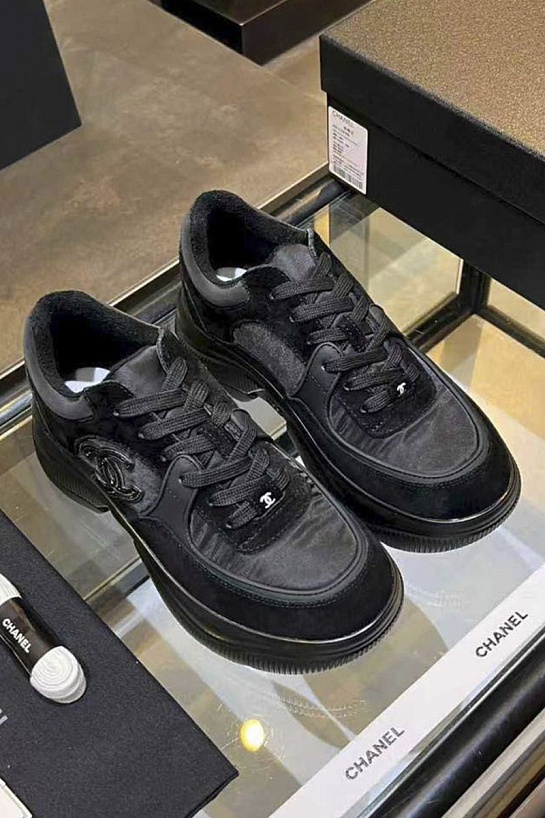 Чёрные женские кроссовки Chanel premium