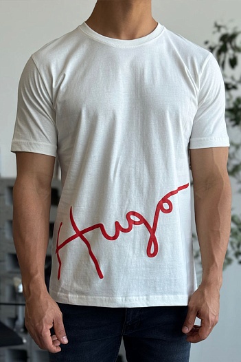 Мужская белая футболка Hugo Boss   