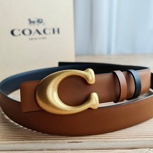 Двусторонний кожаный ремень Coach (80 / 85 см)   