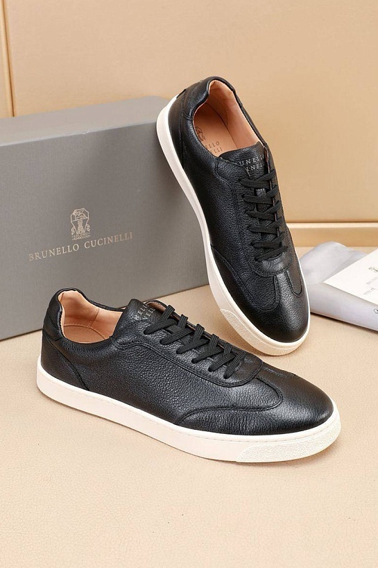 Кожаные кроссовки Brunello Cucinelli low-top - Black