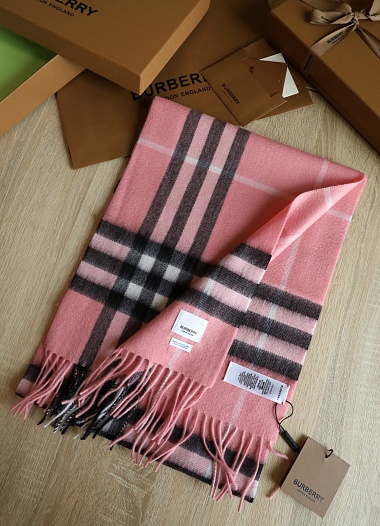 Шарф Burberry Check premium 168x30 см - Pink   