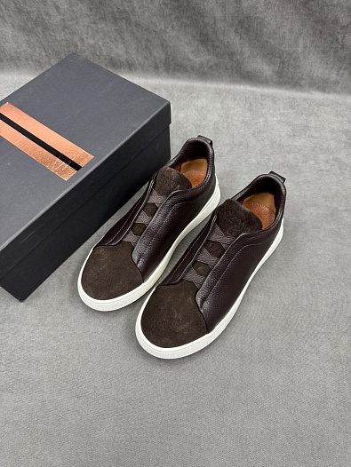 Мужские кроссовки Ermenegildo Zegna Triple Stitch - Brown   