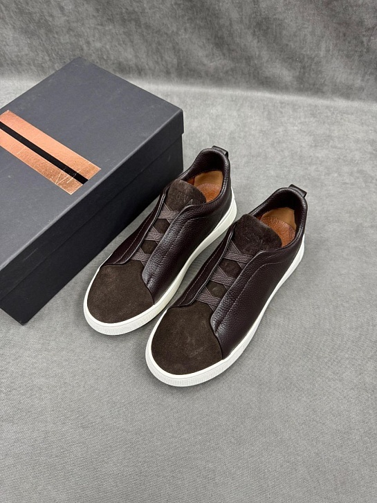 Мужские кроссовки Ermenegildo Zegna Triple Stitch - Brown