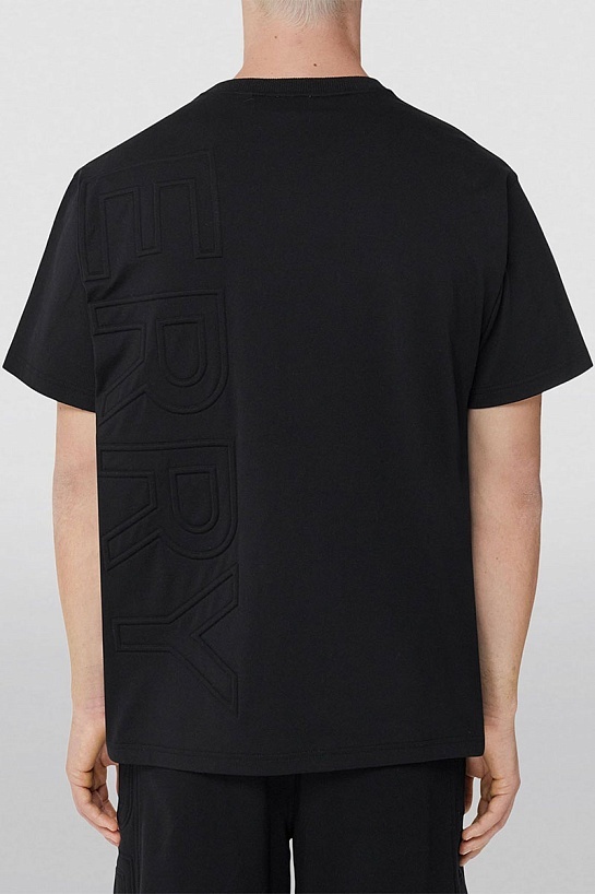 Чёрная оверсайз футболка Burberry logo-embossed