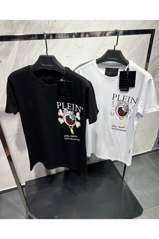 Чёрная футболка Philipp Plein more money more problems