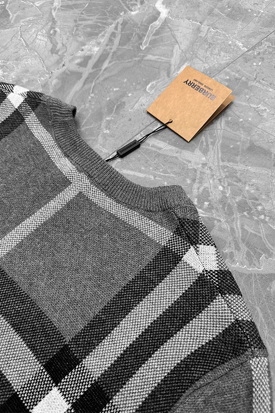 Мужская серая кофта Burberry check pattern