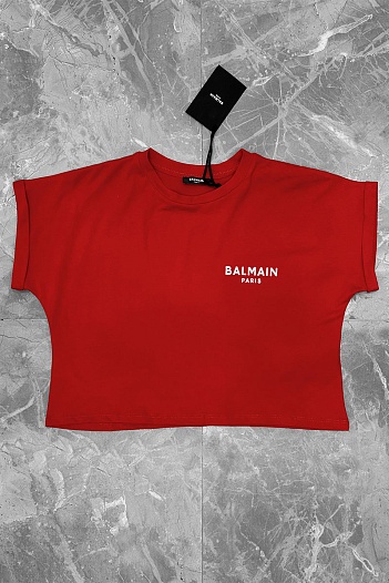 Женская футболка Balmain Paris - Red   