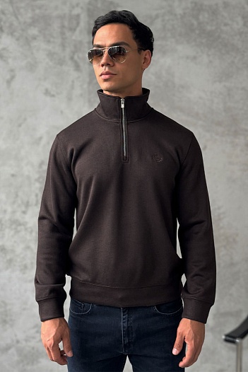 Утеплённая кофта Loro Piana zip-neck - Brown   
