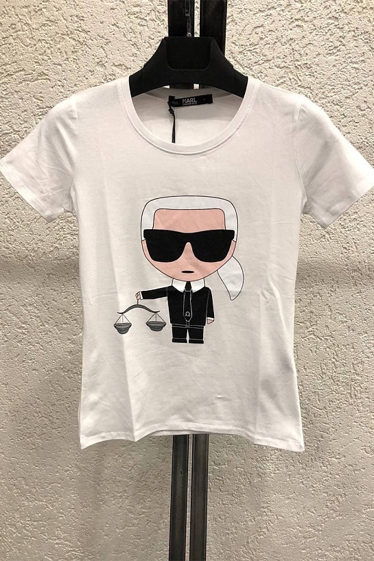 Женская белая футболка Karl Lagerfeld "Libra"