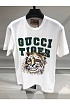 Белая оверсайз футболка Gucci Tiger logo print