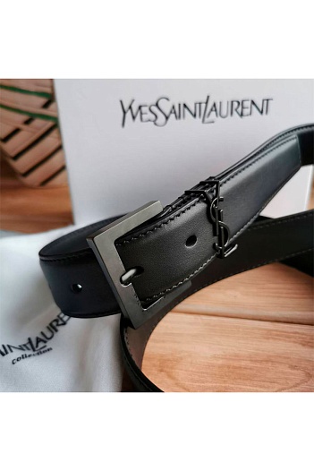 Кожаный ремень YSL Cassandre (ширина 3 см, длина 80 / 85 см)   