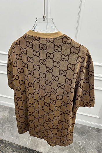 Оверсайз футболка Gucci GG jacquard - Brown   