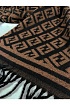 Мужской коричневый шарф Fendi FF Monogram 185x35 см
