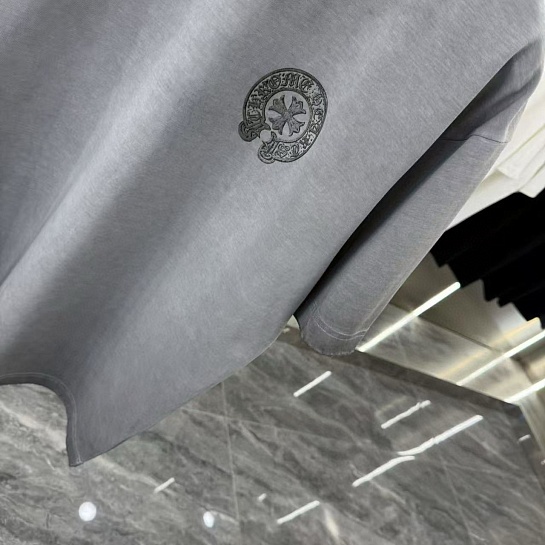 Серая оверсайз футболка Chrome Hearts Premium