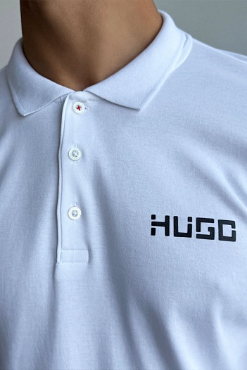 Мужское белое поло Hugo Boss   