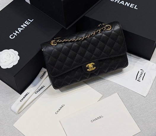 Кожаная сумка Chanel Classic Flap premium 25x13x7 см (8 расцветок)   