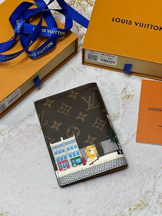 Кожаная обложка для паспорта Louis Vuitton Premium 10x14x2.5 см