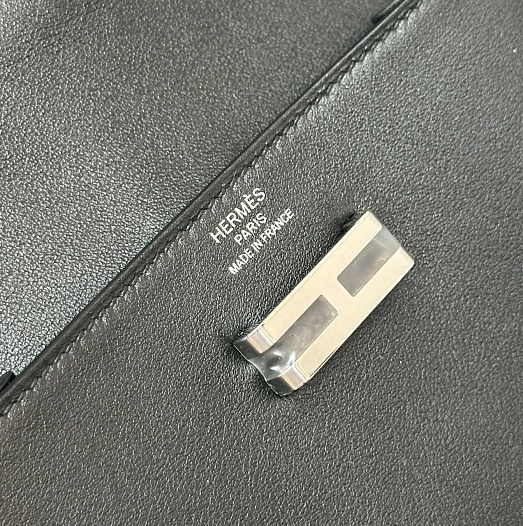 Кожаный ремень Hermes Elan Pocket 24x12 см - Black / Silver   