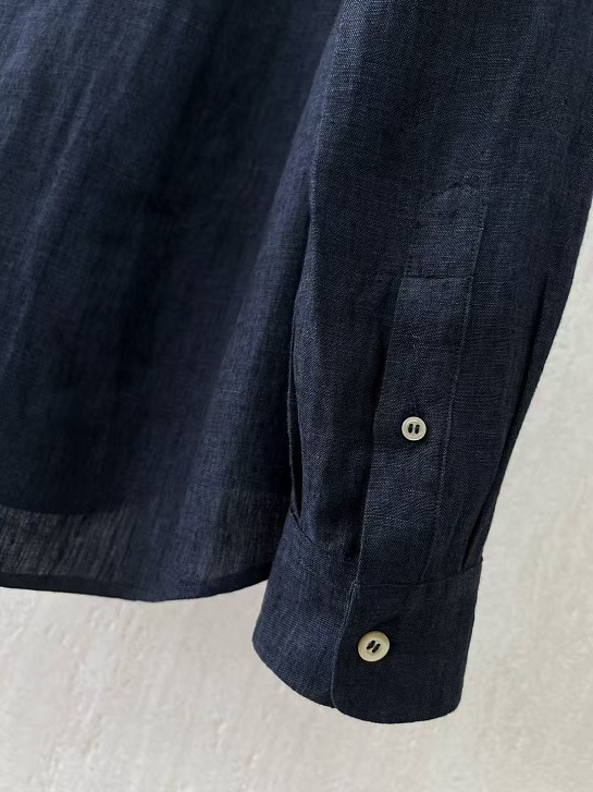 Льняная рубашка Brunello Cucinelli Premium - Navy
