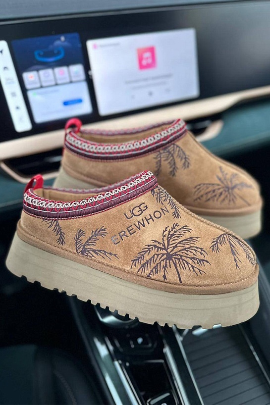 Женские замшевые ботинки UGG Tazz Platform Erewhon - Chestnut