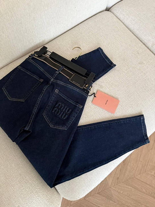 Женские синие джинсы MIU MIU