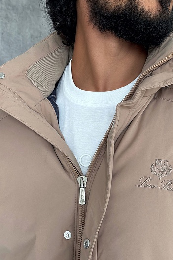 Мужская парка бежевого цвета Loro Piana   