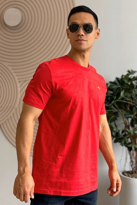 Красная мужская футболка Etro embroidered-logo