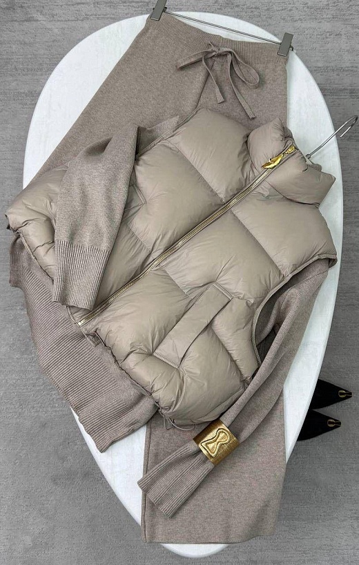 Женский костюм тройка на флисе Schiaparelli premium - Beige