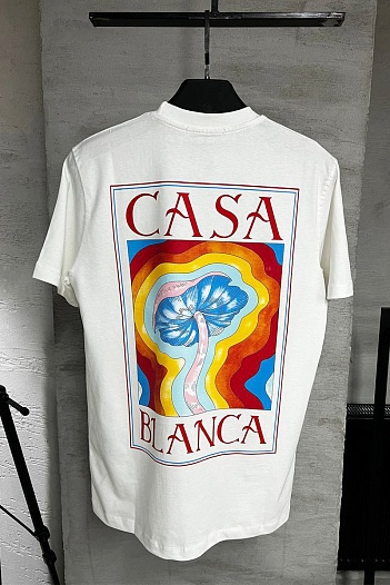 Белая оверсайз футболка Casablanca Mind Vibrations   