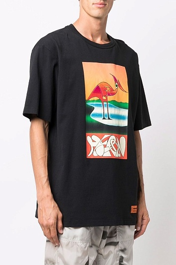 Чёрная оверсайз футболка Heron Preston   