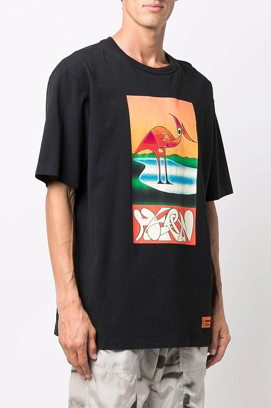 Чёрная оверсайз футболка Heron Preston