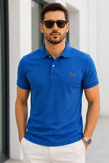 Мужское синее поло Lacoste Classic Fit   