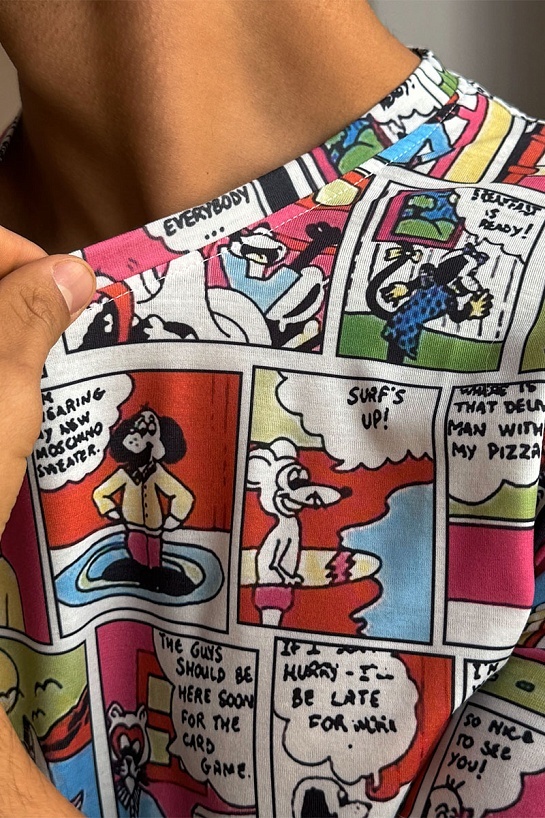 Мужская футболка Moschino comic strip graphic-print
